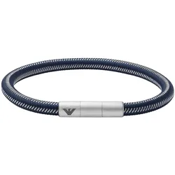 Armband EMPORIO ARMANI "EGS2990040, EGS2991040", blau (edelstahlfarben, blau), Armbänder, Edelstahl-Nylon, Edelstahl, Nylon