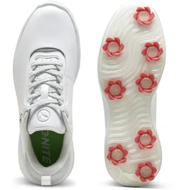 Puma "IGNITE Blaze 2 Golfschuhe Damen", Damen, Gr. 41, weiß (weiß peach frost rot), Obermaterial: Synthetik, Textil, Kuhleder; Futter: Textil; Innensohle: Textil; Laufsohle: Synthetik, Schuhe