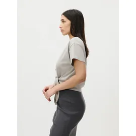 LeGer By Lena Gercke LeGer T-Shirt Tessy, LeGer by Lena Gercke mit Knoten-Detail, cropped grau S (36)