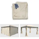 MCW Seitenwand Pergola Calpe, 4x3m, 4er-Set Creme