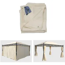 MCW Seitenwand Pergola Calpe, 4x3m, 4er-Set Creme