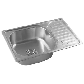 a&n&a aQualine Edelstahl-Spüle mit Abtropffläche 66 x 18 x 42 cm Silber