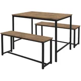 ML-Design 3-teilig Esstisch Set Esszimmer Essgruppe Sitzgarnitur Sitzgruppe Tisch Bank