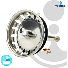 tecuro Siebkorb Ø 54 mm mit Metall-Führungsstange 8 mm und Höhenverstellung Farbe Silber
