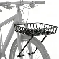 Fahrradkorb Vorne Aluminiumlegierung, großer Fahrradkorb Vorne mit stabilen Haltestreben & Riemen, Fahrrad Gepäckträger 10kg max Load, für MTB, Rennrad, Alltagsfahrrad, Dreiecksstabilität