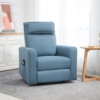 HOMCOM Sessel mit Aufstehhilfe Fernsehsessel Liegefunktion Leinen Blau