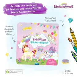 TRÖTSCH Malbuch mit Stickern Einhornwelt 20362 21x21cm