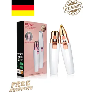 URAQT Gesichtshaarentferner für frauen, 2 in 1 USB Elektrischer Augenbrauen Rasier, Schmerzfrei St