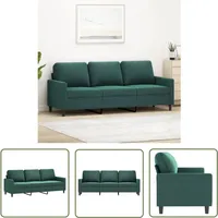 3-Sitzer-Sofa Dunkelgrün 180 cm Samt - Samtsofa - 3-Sitzer Sofa - Wohnzimmersofa - Modernes Sofa - Dunkelgrünes Sofa - The Living Store