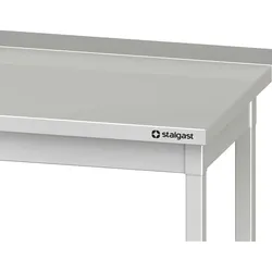 Stalgast Edelstahl Arbeitstisch mit Grundboden, 2800x600x850 mm, mit Aufkantung, verschweißt