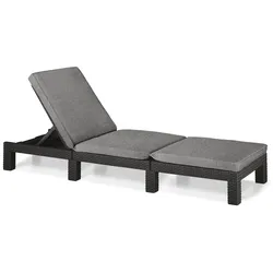 Allibert Sonnenliege Daytona anthrazit - Rattanoptik, wetterfest, Garten, Outdoor