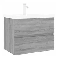 vidaXL Waschbeckenschrank mit Einbaubecken Grau Sonoma Holzwerkstoff 3152871