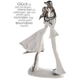 Casablanca by Gilde GILDE Skulptur "Hold Me" in Silber/ Weiß - H. 32 cm - B. 20 cm | Gr.: onesize