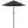 vidaXL Sonnenschirm Ø 200 cm Schwarz