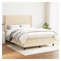 vidaXL Boxspringbett 140 x 200 cm Creme