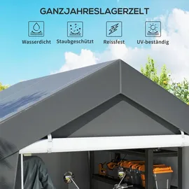 Outsunny Carport Zeltgarage 3x3 m Wasserdicht Garagenzelt mit Rolltür Belüftungsfenster Verlängerte Kanten, UV-beständig Lagerzelt, Unterstand für Auto SUV Gartengeräte, Motorrad