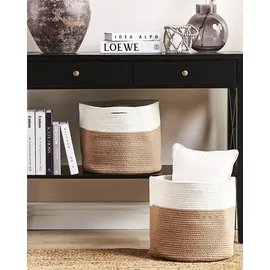 Beliani Aufbewahrungskorb 2er Set Ardesen 34 x 34 x 34 cm beige