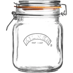KILNER Bügelverschlussglas eckig 1,0 Liter Vorratsglas Einmachglas