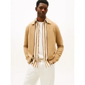 Tommy Hilfiger Cardigan SEASONAL STRUCTURE strukturiert, mit Polokragen, regular fit braun L (50)