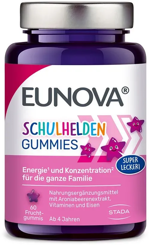 Eunova® Schulhelden Gummies mit Eisen und Erdbeergeschmack