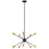 Elstead Lighting Kronleuchter Deckenlampe Hängelampe Sputnik Esszimmer LED 10 Flammig Schwarz