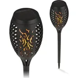 DS PRODUKTE MAXXMEE Solar-Fackel LED mit Tageslichtsensor - 2er-Set - schwarz