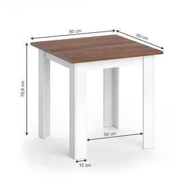 Vicco Karlos 80 x 76,8 cm nussbaum/weiß