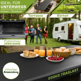 tillvex Campingtisch 180x75cm Klappbar Schwarz