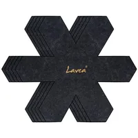 LAVEA Lavea® 5er-Set Pfannenschoner aus Filz – Dunkelgrau, 38 cm, 3 mm Dicke – Topfuntersetzer, Pfannenschutz und Topfschoner Stapelschutz für Töpfe und Pfannen