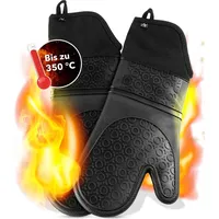 AVANA Silikon Ofenhandschuhe Hitzebeständige Anti-Rutsch Kochhandschuh mit weichem Baumwoll-Innenfutter
