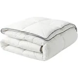 Beliani Bettdecke Weiß Baumwolle 155 x 220 cm Doppeldecke Monochromatisch Warm Ganzjährig Schlafzimmer