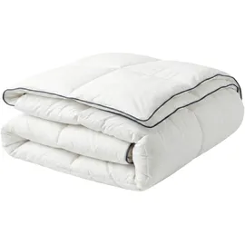 Beliani Bettdecke Weiß Baumwolle 155 x 220 cm Doppeldecke Monochromatisch Warm Ganzjährig Schlafzimmer