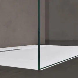 doporro Duschwand Duschtrennwand 140x200 Walk-In Dusche mit Doppel-stabilisator aus Echtglas 10mm Esg-sicherheitsglas Klarglas mit Labyrinth-design - Transparent