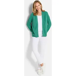 GOLDNER Strickjacke mit Strickbandblende Grün 44