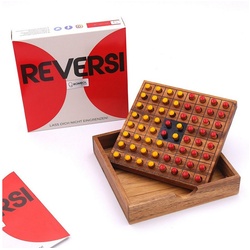 ROMBOL Denkspiele Spiel, Brettspiel Reversi – Interessantes Strategiespiel für 2 Personen aus edlem Holz, Holzspiel gelb|rot