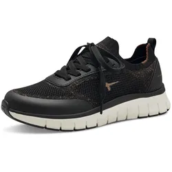 Slip-On Sneaker TAMARIS, Damen, Gr. 37, schwarz, Textil, Lederimitat, unifarben, kontrastfarbene Details, sportlich, Schuhe Sneaker, Freizeitschuh, Halbschuh, Slipper mit waterproof-Ausstattung