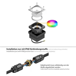 ledscom.de 1x LED Pflasterstein NEOLUM für außen, IP67, eckig, 10 x10cm, inkl. GX53 RGB Leuchtmittel, 670lm, Smart Home