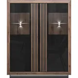 Forte Highboard Savona 133 x 161,8 x 42,3 cm Schwarz / Braun