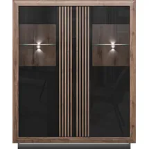 Forte Highboard Savona 133 x 161,8 x 42,3 cm Schwarz / Braun