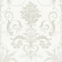 Laura Ashley - Josette Dove Grau & Weiss Vliestapete - 10mx52cm