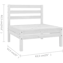 vidaXL 10-tlg. Garten-Lounge-Set Massivholz Kiefer Weiß