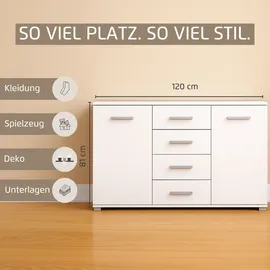 Rauch Kombikommode KOLUNA 120 x 81 x 42 cm Eiche Artisan / Braun