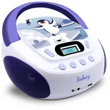 MOOOV 477179 Iceberg CD-MP3-Player für Kinder, USB-Port und Audio-Eingang, Kopfhörerausgang, blau