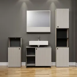 trendteam Waschtischunterschrank 80 x 64 x 42 cm Grau