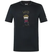 super.natural Wood Crafti Tee schwarz M