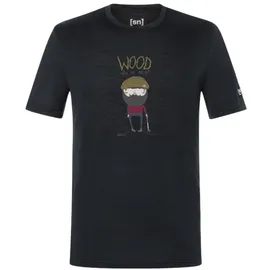 super.natural Wood Crafti Tee schwarz M