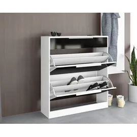 borchardt Möbel Garderoben-Set Oliva, Schuhschrank, Spiegel, Garderobenpaneel, (3-St) schwarz