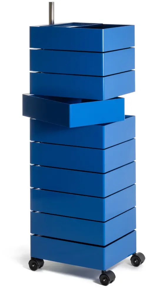 Magis 360° Rollcontainer mit 10 Fächer, leuchtend blau