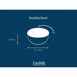 CreaTable Nature Collection Stone Buddha Bowl Schüssel, grau Steinzeug