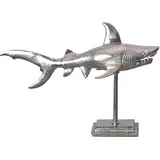 FineBuy FineBuy, Deko Figuren + Skulpturen, Deko Hai 70 cm Aluminium Wohndeko Dekoration Maritim Modern Alu
